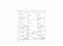 Buffetkast Kaszimiro 145cm - decor - waterford eik &  zwart