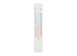 Buitenthermometer H45cm - staal - wit