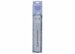 Buitenthermometer H45cm - staal - wit
