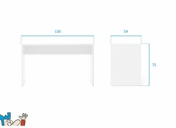 Bureau Image 130x54cm - melamine - wit