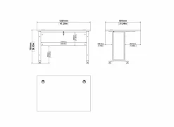 Bureau Prima 120x80x75cm - melamine - wit