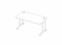 Bureaublad Prima 120x80x3cm - decor - wit