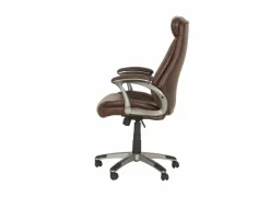 Bureaustoel Captain 66x66x124cm - lederlook - bruin