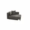 Chaise longue Rex Recamière  155x95x81cm - stof - grijs met bedfunctie