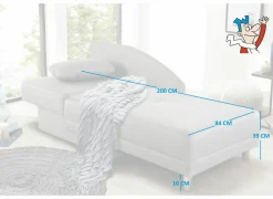 Chaise longue Roy Recamière 149x90cm - stof - lichtgrijs met bedfunctie