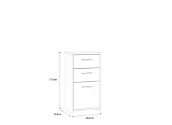 Commode Best Chest 40x30x78cm - decor - sonoma eik & wit