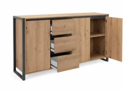 Commode Denver 160cm - decor - artisanale eik & anthraciet