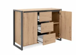 Commode Denver 120cm - decor - artisanale eik & anthraciet