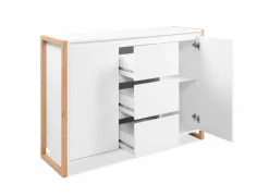 Commode Denver 120x40x88cm - decor - wit & artisanale eik