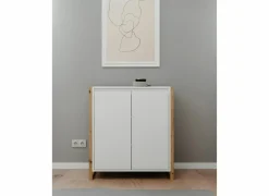 Commode Denver  80x88x40cm - decor - wit & artisanale eik