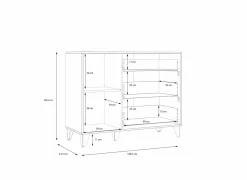 Commode Lya 108x42x86cm - decor - cabezone oak & mauvella oak