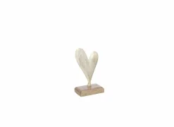 Deco Hart op voet H14cm - hout massief & aluminium - goud