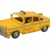 Deco Taxi Antiek  28x12,5x11cm - metaal - geel