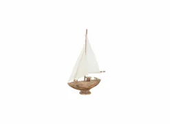 Deco Zeilboot Noa H43cm - hout massief - naturel