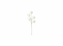 Decoratietak 5 Pompoms Eva H86cm - kunststof - wit