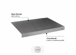Deegplank 50x40cm - roestvrij staal - grijs