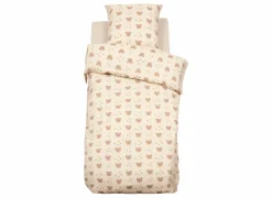 Dekbedovertrek Beermotief 140x200cm - katoen & polyester - beige