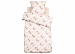 Dekbedovertrek Hartmotief 140x200cm - polyester & katoen - roze