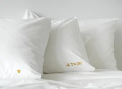 Dekbedovertrek Je t'aime 240x200/220cm - percale - goud