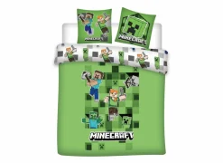 Dekbedovertrek Minecraft 240x220cm - polykatoen - groen