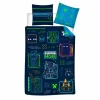Dekbedovertrek Minecraft 140x200cm - microvezel - blauw