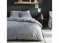 Dekbedovertrek Ribbed 220x240cm - polyester - blauw