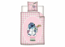 Dekbedovertrek Stitch 140x200cm - polykatoen - roze