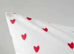 Dekbedovertrek 240x200/220cm - katoen - hearts red