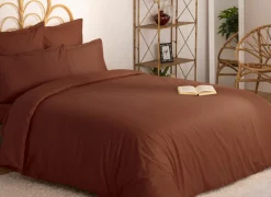 Dekbedovertrek 240x220cm - katoen - terracotta excl. kussenslopen