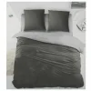Dekbedovertrek 240x220cm - katoen - antraciet/grijs