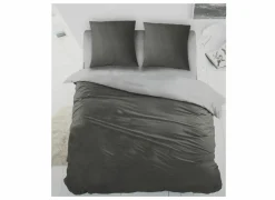 Dekbedovertrek 200x220cm - katoen - antraciet/grijs