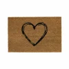 Deurmat E-Coco Heart 40x60cm - kokos - naturel & zwart