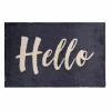 Deurmat Hello 50x75cm - microvezel - zwart
