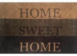 Deurmat Home sweet home 50x75cm - microvezel - bruin & grijs