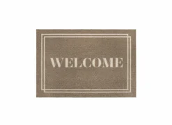 Deurmat Mondial Frame Brown 40x60cm - polyamide - beige