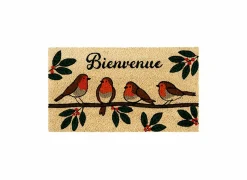 Deurmat Roodborstjes 70x40cm - kokos & PVC - multicolor