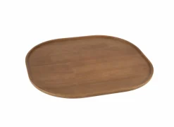 Dienblad 44x44,5cm - rubberhout - bruin