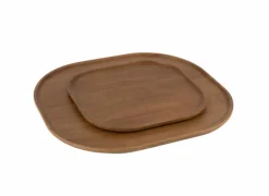 Dienblad 44x44,5cm - rubberhout - bruin