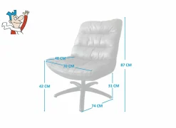 Draaifauteuil Copain 70x74x87cm - microvezel - bruin