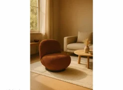 Draaifauteuil Criollo 91x95x71cm - bouclé - roestbruin