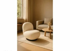 Draaifauteuil Criollo 91x95x71cm - bouclé - wit