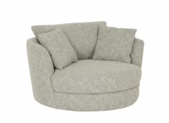 Draaifauteuil Nest 128x120x69cm - stof - beige/grijs
