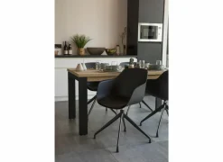 Draaistoel Burning 58x55x83.5cm - lederlook - zwart