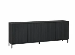 Dressoir Aquilano 225cm - acacia massief - zwart