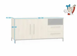 Dressoir Bridge 166cm - lamulux - fresh oak & old piano