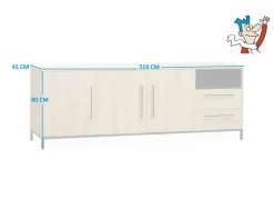 Dressoir Bridge 219cm - lamulux - fresh oak & old piano