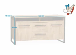 Dressoir Caribba 160cm - melamine - tropic
