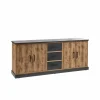 Dressoir 226cm - decor - bruin & zwart