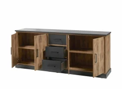 Dressoir 226cm - decor - bruin & zwart