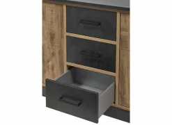 Dressoir 226cm - decor - bruin & zwart